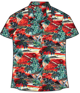 Women's Island Sunset Vintage Hawaiian Shirt